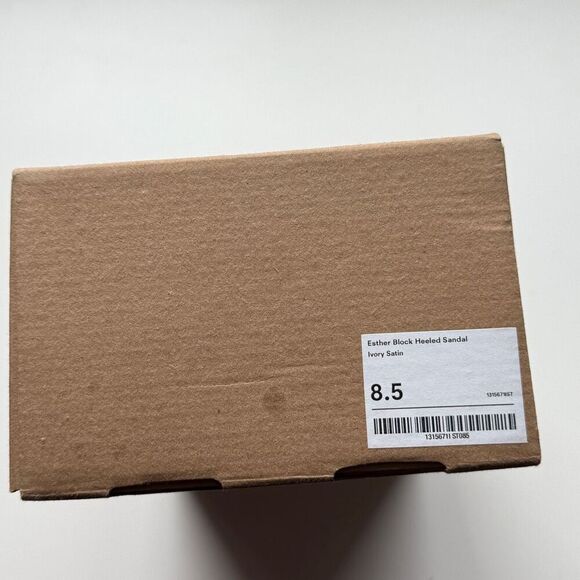 Used Reformation Esther Block Heeled Sandal, Ivory Satin, US women’s size: 8.5 - Picture 12 of 13